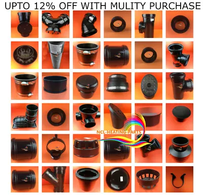 £10 • Buy 110mm Black Soil Pipe Fittings Push Fit Tee Coupling Branch Elbow Bend Upvc Weld