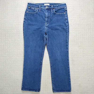 Madewell Jeans Women 30 Blue High Rise Slim Demi Boot Cut Crop Medium Wash Denim • $29.99
