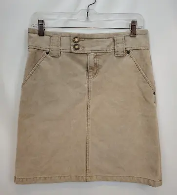 Vintage Gap Jeans Womens Corduroy A Line Skirt Size 2 Brown Knee Length Stretch • $16.99