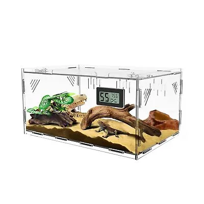 Reptile Terrariums With Temperature Hygrometer 15.7 X9.9 X7.1 Acrylic Repti... • $46.02