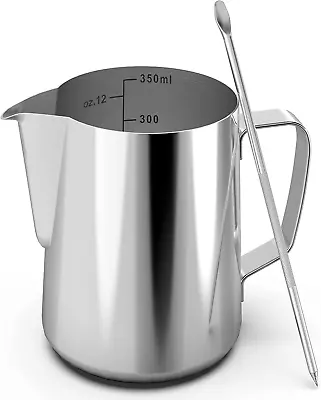 Espresso Milk Frothing Pitcher12 Oz (350 Ml) Stainless Steel Milk Steaming Pit • $10.68