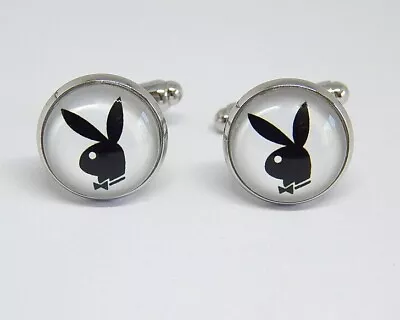 Playboy Bunny Logo Cufflinks Earrings Playboy Icon Symbol Rabbit Jewelry Patch • $20