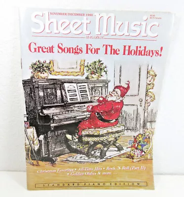 Vtg Sheet Music Magazine Piano Edition Great Songs For The Holidays Nov/Dec 1990 • $9.97