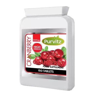 Cranberry 5000mg 150 Tablets Cystitis Health Supplement Urinary Bladder  • £9.95