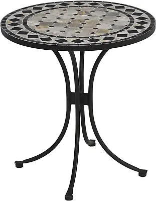Home Styles Small Outdoor Bistro Table With Marble Tiles Design Table Top Constr • $204.99