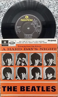 THE BEATLES - A HARD DAY'S NIGHT EP Extracts From Album SOLID CENTRE 1980s UK NM • £31