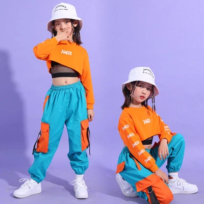 £16.66 • Buy Kids Girls Street Dance Costume Hip Hop Dance Clothes Performance Outfit SET UK