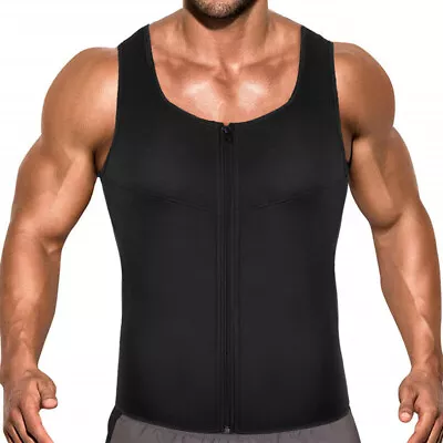 Men Slimming Body Shaper Gynecomastia Compress Tank Top Vest Sport Sauna Suit • $15.79