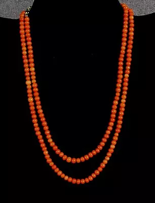 Old Natural Red Coral (Undyed) Necklace / 31 1/2  / Restrung / NICE! • $98