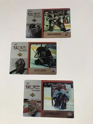 1997-98 UD McDonald’s Caged Ice.#25 Brodeur#27 Joesph#28 Moog. Lot Of 3. • $1.66