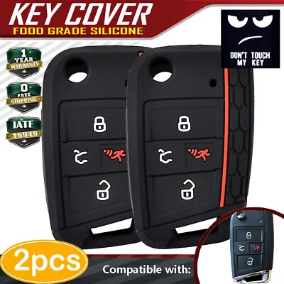 $7.49 • Buy 2Pc Silicone Remote Flip Key Case Fob Cover For VW Golf 7 GTI JETTA Tiguan Atlas