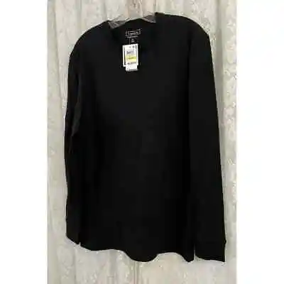 $20 • Buy Club Room Classic Tee Black V Neck Men's Sz M Long Sleeve T-shirt UPF15 UV Prote