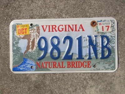$49.99 • Buy 2017 Virginia Natural Bridge License Plate VA 9821 NB Wildlife Nature