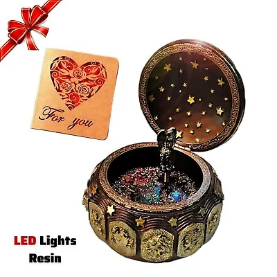 Vintage Music Box Rotate Goddess Angel LED Lights Resin Birthday Christmas Gift • $86.38