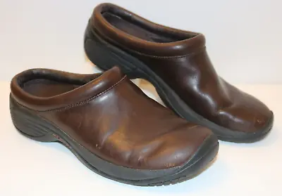 MERRELL Encore Nova Smooth Brown Women Size 7 Slip On Mule Leather Shoes J66292 • $24.95