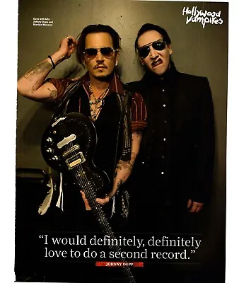 Framed Magazine Mini Picture Pin Up 11x9  Joohnny Depp & Marilyn Manson • $37.88