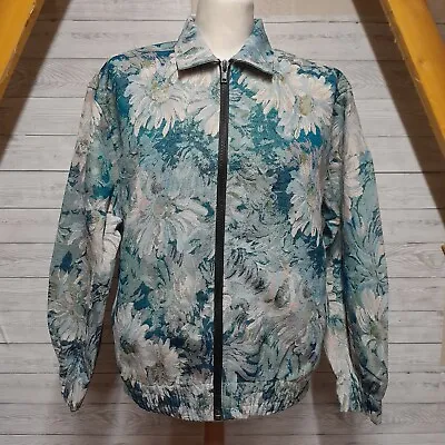 River Island Mens Jacket Blue Floral Size Medium Relaxed Fit BNWT RRP £60 • $49.31