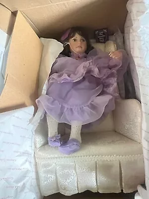 Lavender Dreams Porcelain Doll By Linda Mason With Chair / Authenticity Document • $30