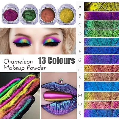 Chameleon Makeup Eyeshadow Face Body  Multichrome Shining Loose Mirror Powder UK • £4.85