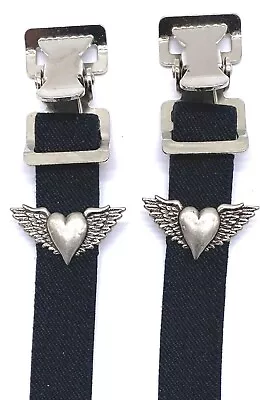 Heart & Wings Motorcycle Pants Boot Straps Heavy Duty Clip Made In Usa • $23.99