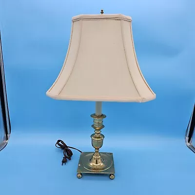 VTG Virginia Metalcrafters Candlestick Newport Lamp & Shade 2 Bulb Pull String • $159.99