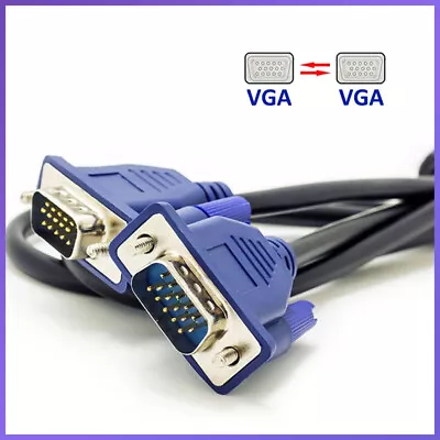 VGA To VGA Cable Male To Male 1.5m SVGA Monitor Extension Cord Plug For PC LCD • $4.39