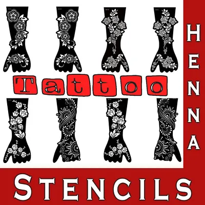 Henna Mehndi Stencils Mandala India Lace Body Temporary Tattoo Hand Template • £3.98