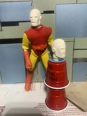 Mego FTC Zica Dc Retro Custom Tony Stark Comicbook Iron Man Head 8” Figure 1/9 • $14