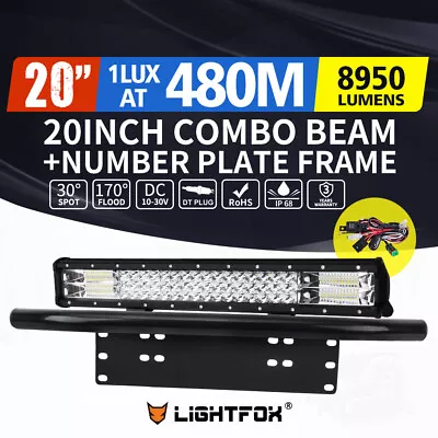 Lightfox LED Light Bar 7  12  20  23  26  28  Flood Spot Combo 50  Curved 12V • $32.95