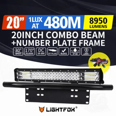 Lightfox LED Light Bar 7  12  20  23  26  28  Flood Spot Combo 50  Curved 12V • $32.95