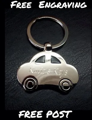 Personalised Car Shaped Metal Keyring | Engraved Free | New Car | Car Key Gift • £4.89