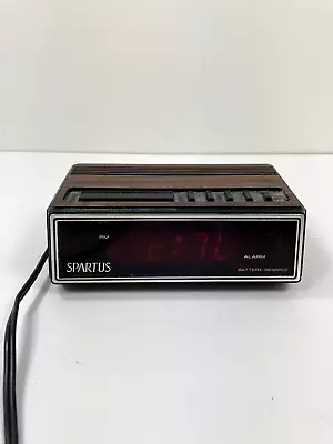 Spartus VTG Digital Alarm Clock Wood Grain Model 118 • $9.99