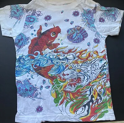 Ed Hardy Baby Boy 18-24 Month Short Sleeve T Shirt Koi Fish Tiger Cotton *READ • $40