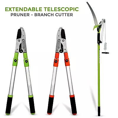 £17.85 • Buy Extendable Telescopic Tree Pruner Garden Branch Cutter Lopper Inc Saw Attachment
