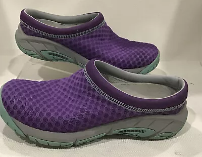 Merrell Womens Clogs Mesh Breeze Select Fresh Grip Sole Slip Imperial Purple Sz8 • $14