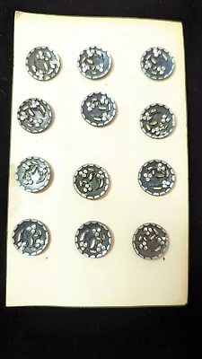 Antique Vintage Lot Of  Pewter Metal Buttons 5/8” • $3.99