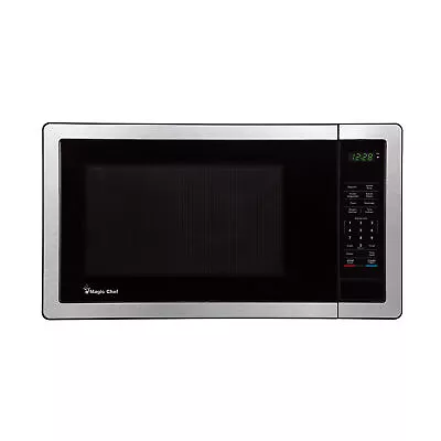 Magic Chef 1000 Watt 1.1 Cubic Feet Digital Touch Microwave Silver (Damaged) • $93.70