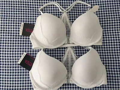 La Senza *PACK OF 2* White PUSH UP Racer Back BRA's 32A RRP £22 BNWT-FREE POST • £15
