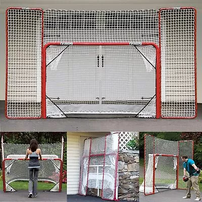 EZGoal Hockey Folding Pro Goal With Backstop And Targets 2-Inch Red And White • $158.95