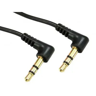 5m 3.5mm Jack Right Angle AUX Cable Lead Stereo To Plug Headphone GOLD Black • £2.69