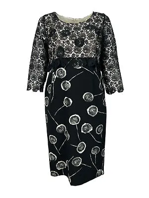 Marina Rinaldi Women's Nero Dalmata Lace Shift Dress NWT • $268.75