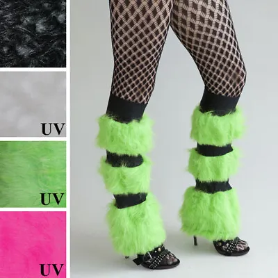 Green Leg Warmers Fur Boot Cuff Black Cosplay Clothing Monster Fuzzy Costume Psy • $48