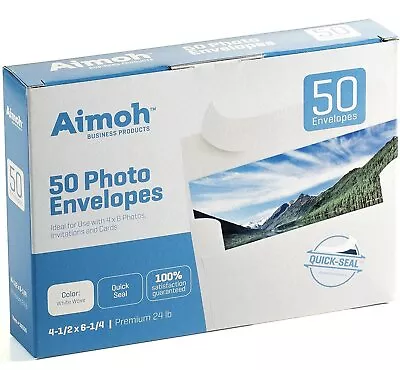 50 White A4 4x6 Photo Envelopes SELF SEAL - Fits 4 X 6 Photos Invitations S... • $18.76