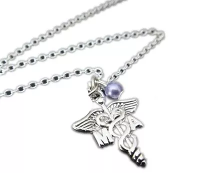 New MA Medical Assistant Gift Graduation Pendant Necklace Caduceus  • $8.88