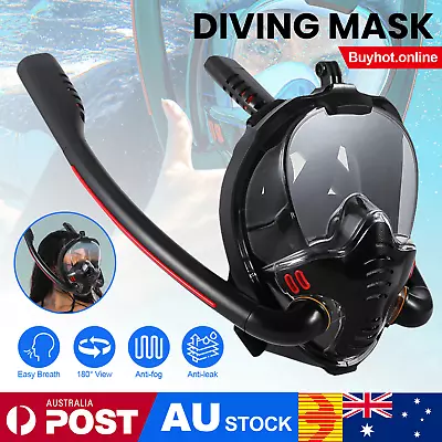 Full Face Snorkel Goggles Diving Mask 180° View Anti Fog Snorkeling Snorkel Swim • $32.69