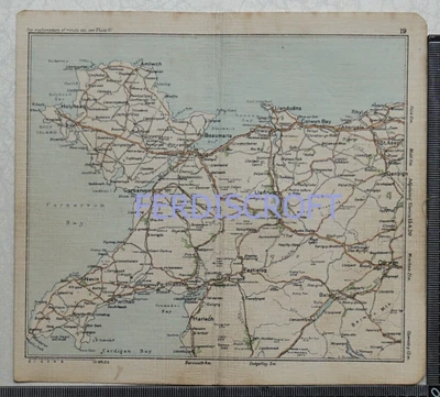 £1.99 • Buy C1910 Bacon's Road /Railway Map - Anglesey, Rhyl, Bala, Harlech, Caernarfon....
