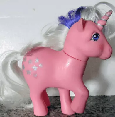 Vintage My Little Pony Twilight G1 Unicorn Pink Purple Glitter Stars 1983 Hasbro • $10