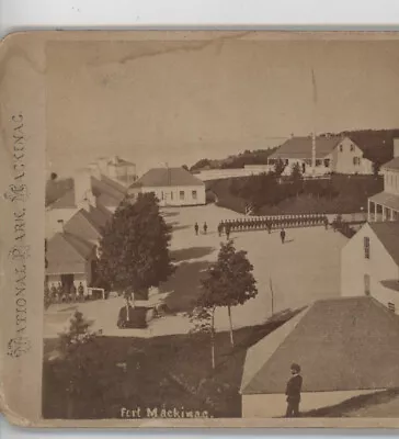 Soldiers At Fort Mackinac MI Jenney Stereoview C1870 • $24