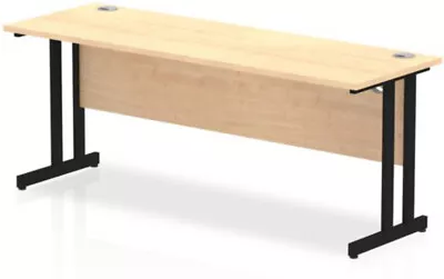 Impulse 1800 X 600mm Straight Desk Maple Top Black Cantilever Leg • £183.52