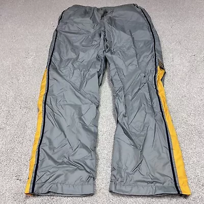 Adidas Pants Men’s Gray Yellow Elastic Waist Pockets Size Large • $14.99